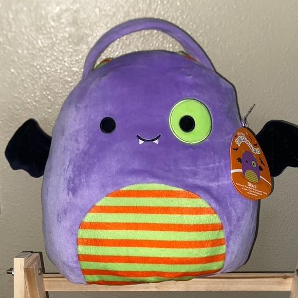 Squishmallows Blaze the Monster Halloween Bag / Pail New With tags